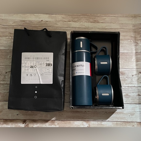 🆕 4PC Vacuum Thermos Bottle Set Blue - Picture 12 of 14